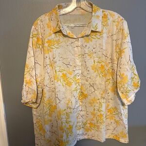Button Up Floral Blouse